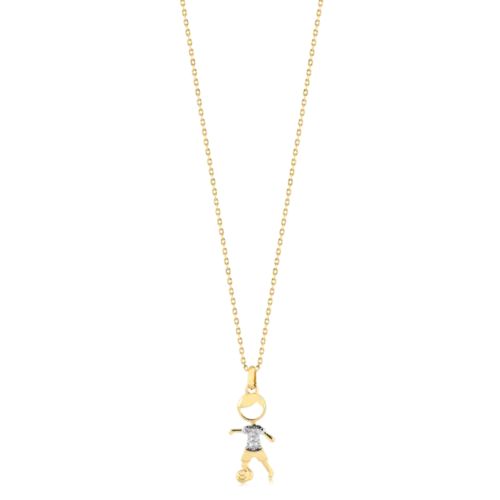 Gargantilha Menino Com Pedras de Zircônias Folheada a Ouro 18K
