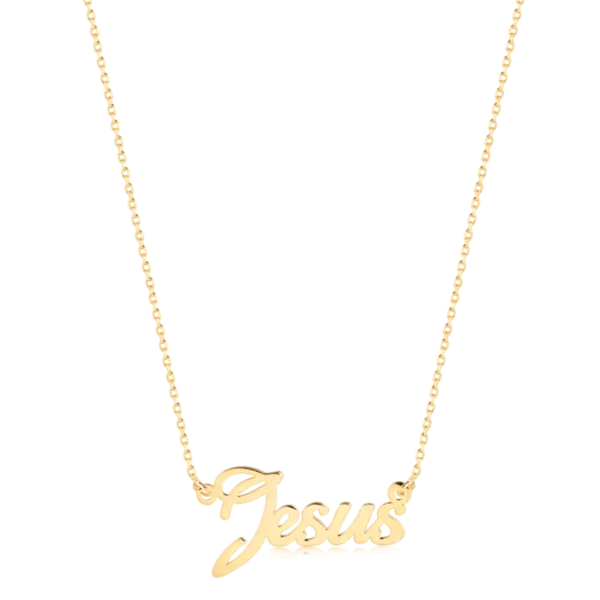 Gargantilha Jesus Folheada a Ouro 18k