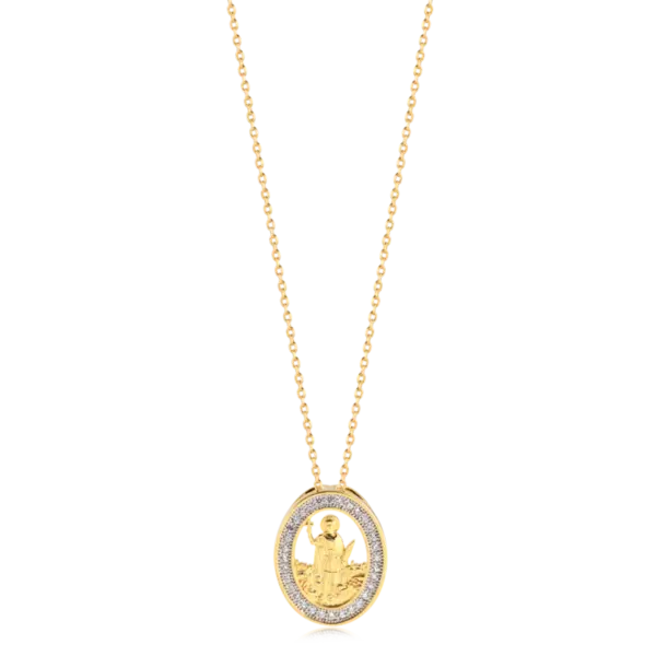 Gargantilha Santo Expedito Folheada a Ouro 18k