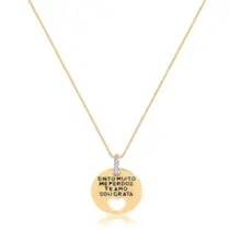 Gargantilha Hooponopono Folheada a Ouro 18k