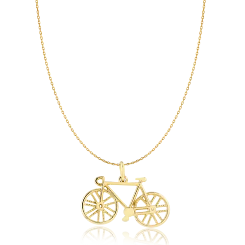 Gargantilha Bicicleta Lisa Folheada a Ouro 18K