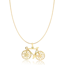 Gargantilha Bicicleta Lisa Folheada a Ouro 18K