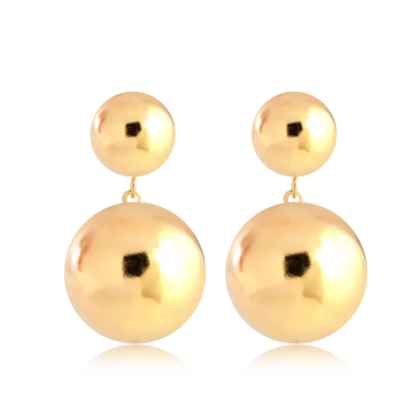 Brinco Bola Folheada a Ouro 18k