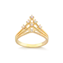 Anel Com Pedras de Zircônia Folheado a Ouro 18k