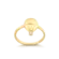 Anel Balão Liso Com Pedra de Zircônia Folheado a Ouro 18k