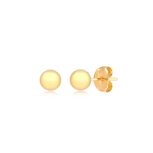 Brinco Bolinha Lisa 3mm Folheado a Ouro 18k