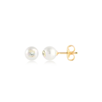 Brinco Pérola 0,7mm Com Pedra de Zircônia Folheado a Ouro 18k
