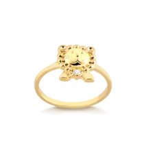 Anel Leãozinho Com Pedra de Zircônia Folheado a Ouro 18k