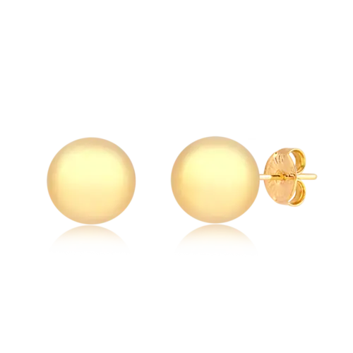 Brinco Bola Lisa 11mm Folheado a Ouro 18k