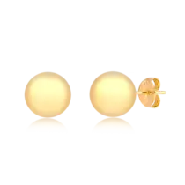 Brinco Bola Lisa 11mm Folheado a Ouro 18k