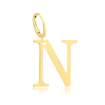 Pingente Liso Letras Folheado a Ouro 18k