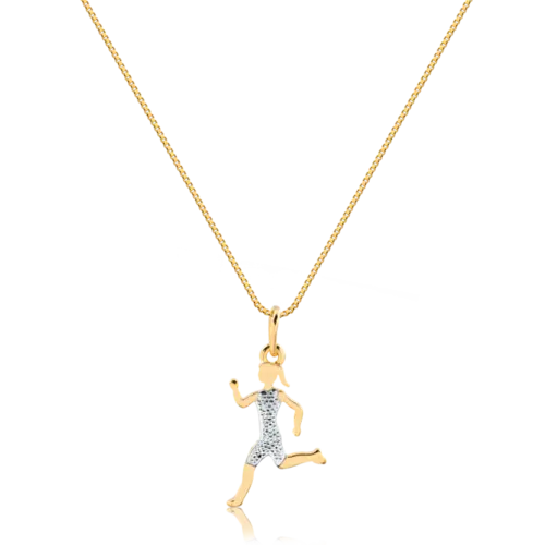 Pingente Corredora Folheado a Ouro 18K