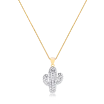 Pingente Cactus Cravejado em Zircônia Folheado a Ouro 18K
