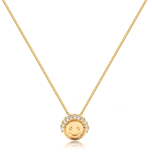 Pingente Menino Cravejado em Zircônia Folheado a Ouro 18K