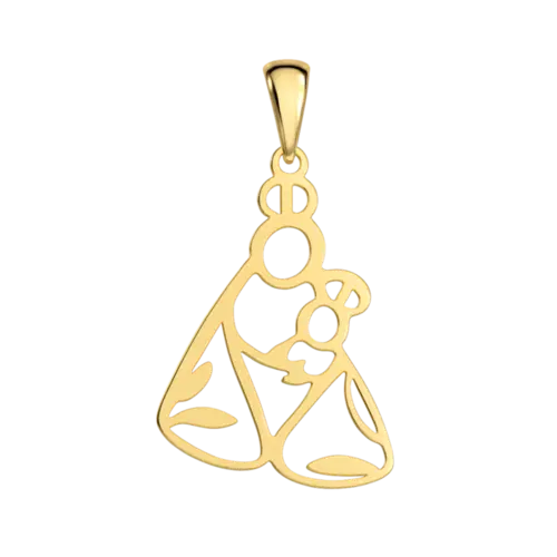 Pingente N, Sra. Nazaré Vazado Folheado a Ouro 18k