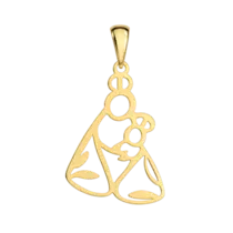 Pingente N, Sra. Nazaré Vazado Folheado a Ouro 18k