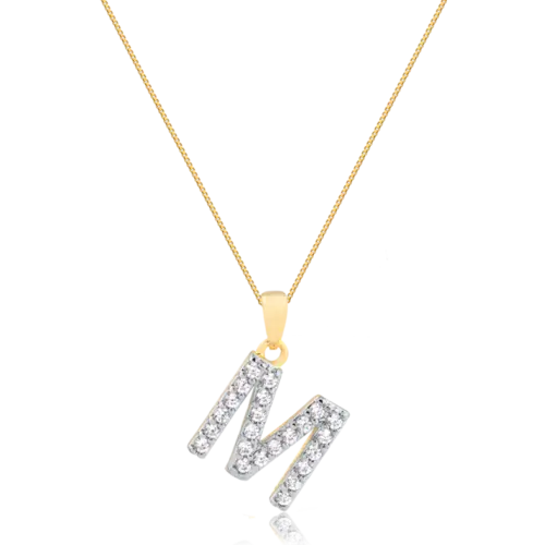 Pingente Letras Cravejadas de Zircônia Folheado a Ouro 18K