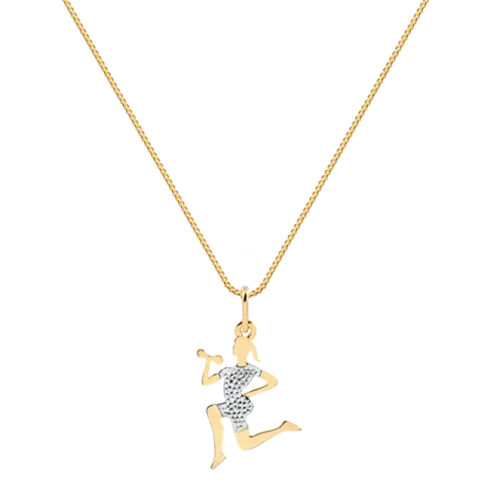 Pingente Fitness Folheado a Ouro 18K