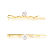 Grampo para Cabelo Com Pérola Folheado a Ouro 18K