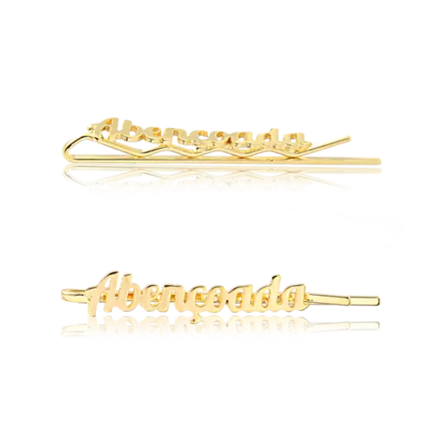 Grampo para Cabelo Abençoada Folheado a Ouro 18K