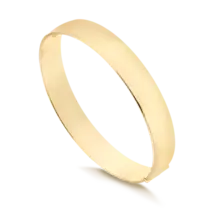 Bracelete Liso Largo 10mm  Folheado a Ouro 18K