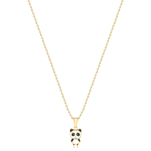 Gargantilha Infantil Urso Panda Folheado a Ouro 18k