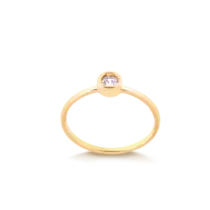 Anel Pedra de Zircônia Redonda Folheado a Ouro 18k