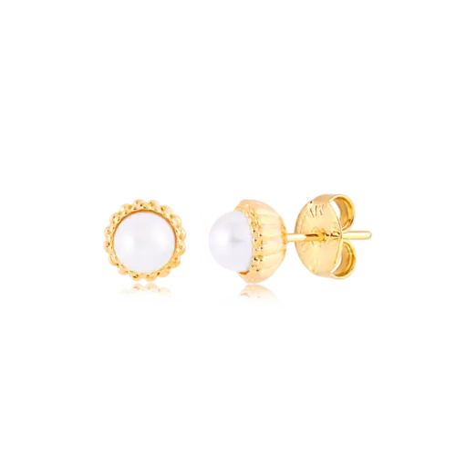 Brinco Pérola Folheado a Ouro 18k