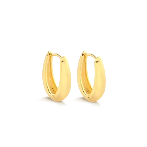 Argola Click Lisa 16X11 Folheada a Ouro 18k