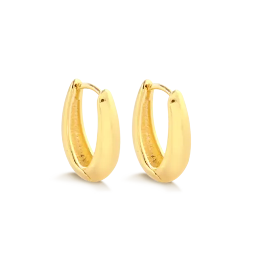 Argola Click Lisa 18X12 Folheada a Ouro 18k