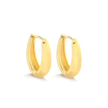 Argola Click Lisa 18X12 Folheada a Ouro 18k