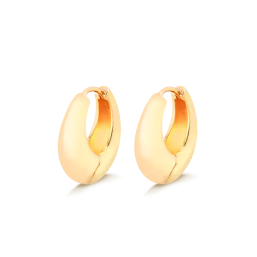 Argola Click Lisa Grande Folheado a Ouro 18k