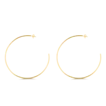 Argola Fina Lisa 95mm Folheada a Ouro 18k