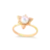 Anel Flor Com Pérola Folheado a Ouro 18k