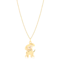 Pingente Pet Cão Com Pedras Cravejadas Folheado a Ouro 18k