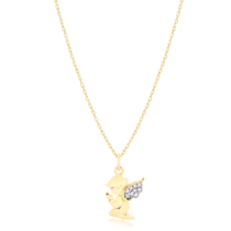 Pingente Anjinho Cravejado Folheado a Ouro 18k