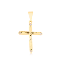 Pingente Crucifixo Com Pedras de Zircônias Folheado a Ouro 18k