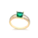 Anel Zircônia Quadrada Aro Cravejado Folheado a Ouro 18k