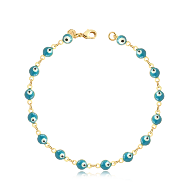 Pulseira Olho Grego Folheada a Ouro 18k