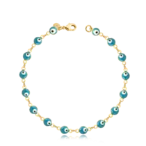 Pulseira Olho Grego Folheada a Ouro 18k