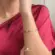 Pulseira com Bolinhas de Cristais Coloridas Folheada a Ouro 18k