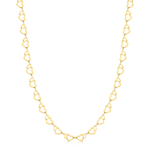Gargantilha Corações Vazados Folheada a Ouro 18k