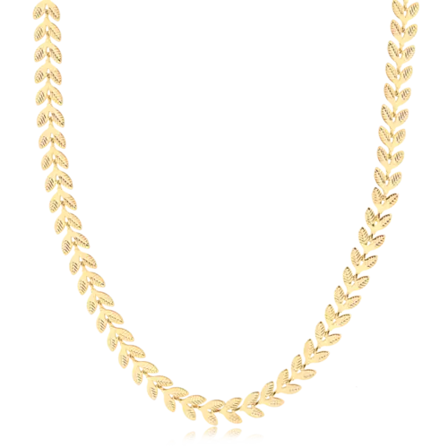 Gargantilha Choker Folhinhas Folheada a Ouro 18k