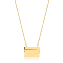 Gargantilha Bolsinha Lisa com Mensagem Folheada a Ouro 18K