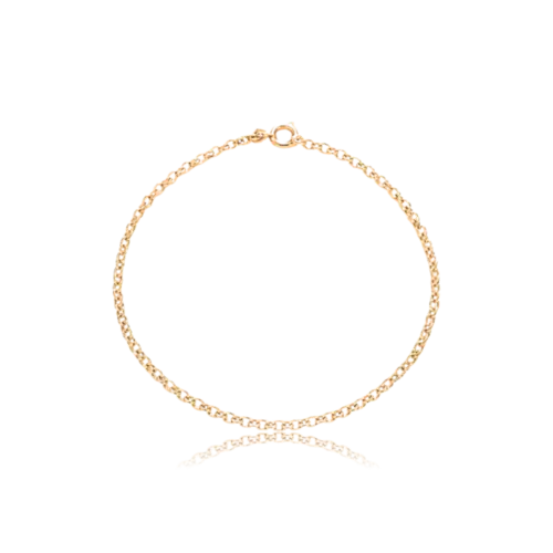 Pulseira Elo Português 2mm Folheado a Ouro 18k
