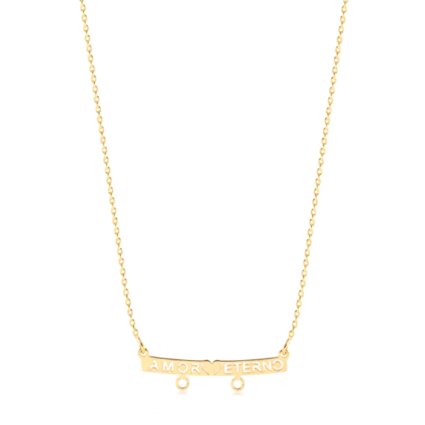 Gargantilha Canga Amor Eterno Dois Lugares Folheado a Ouro 18k