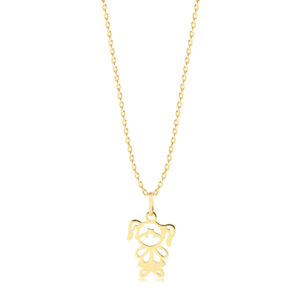 Pingente Menina Folheado a Ouro 18K