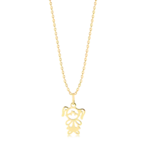 Pingente Menina Folheado a Ouro 18K