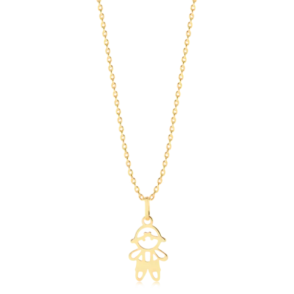 Pingente Menino Folheado a Ouro 18K