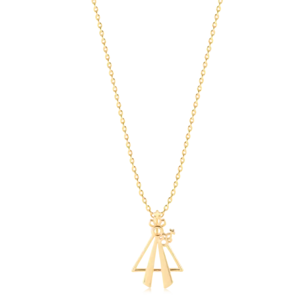 Gargantilha Nossa Senhora de Nazaré Folheada a Ouro 18k